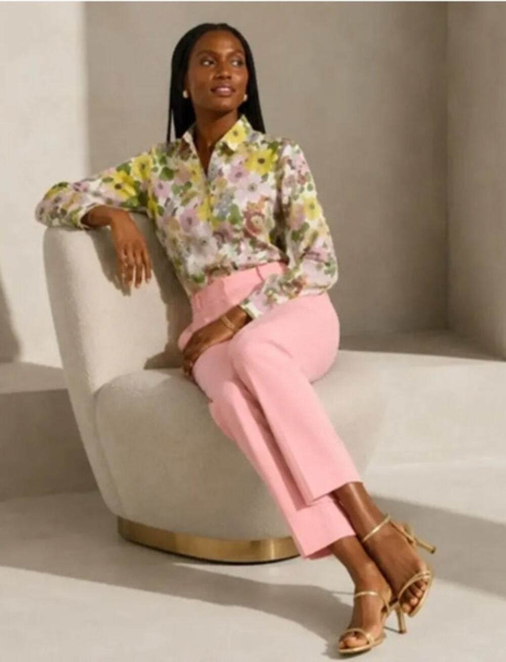 Tuckernuck Floral Pink Crepe Jumpsuit Size 12 Long Sleeve V-Neck Pockets NWT